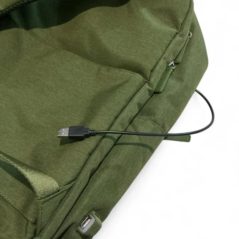 Nordace Siena Smart Backpack Unisex OS Olive Green Excellent USB Laptop Travel
